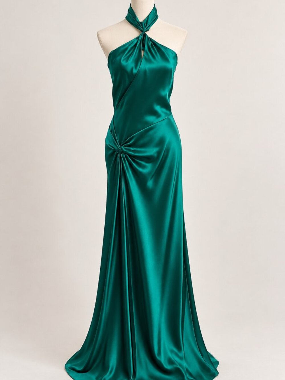 A.B.S. by Allen Schwartz emerald green satin evening gown, women’s size 6.